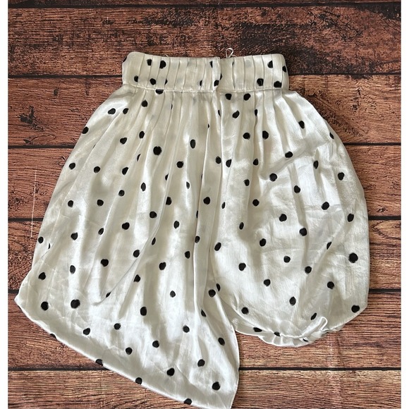 Zara Dresses & Skirts - Zara White Polka Dot Midi Skirt Asymmetric Bubble Hem Size Small